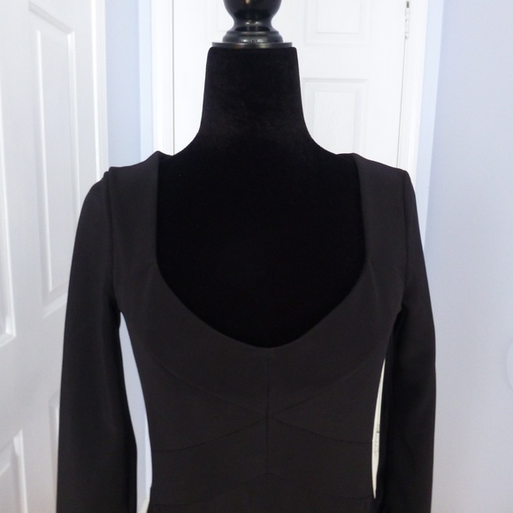 Sinequanone Black Fitted Knee-Length Dress | 3/4 Sleeves | LBD | Size XS-S - Picture 2 of 5